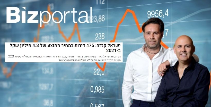 ישראל קנדה מכרה בשנת 2021 דירות בשווי 1.9 מיליארד שקל | ביזפורטל